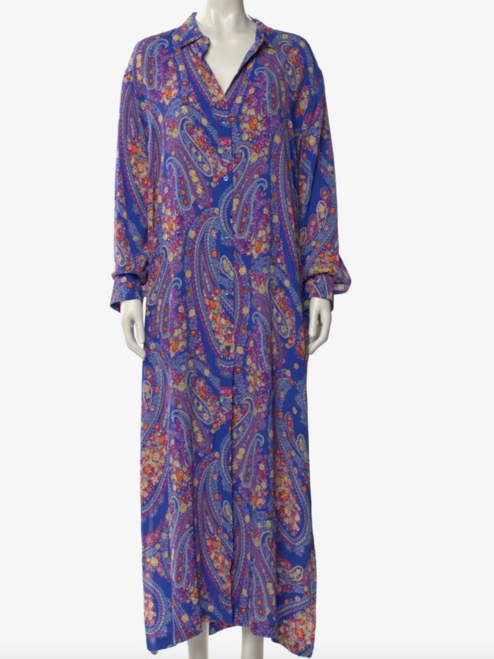 Etro  Silk Long Dress  Blue | Size: XL | US12, IT48  Est. Retail $1,890